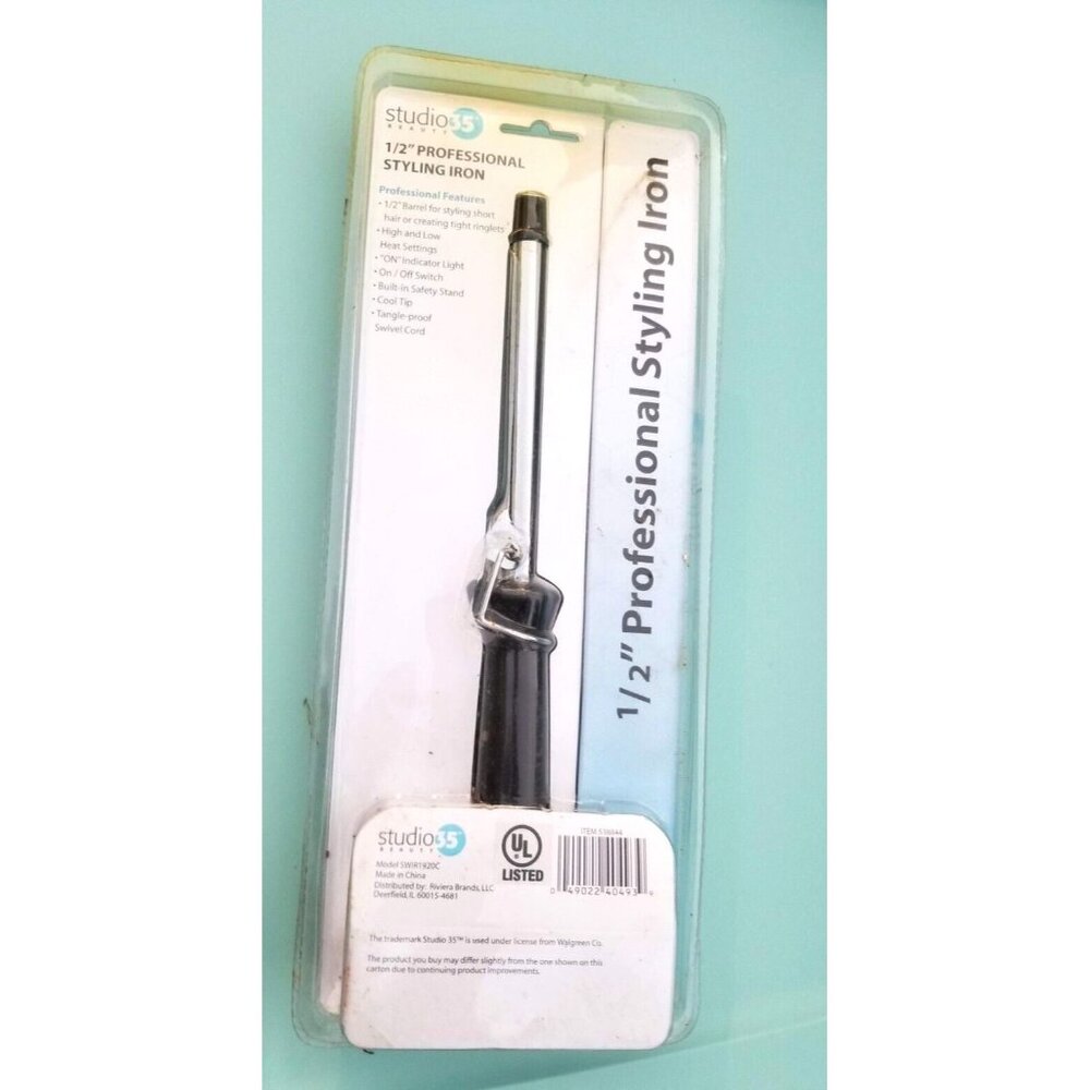 Studio 35 Beauty Professional Styling Iron 0.5” Barrel for Tight Curls NEW